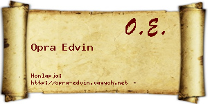 Opra Edvin névjegykártya